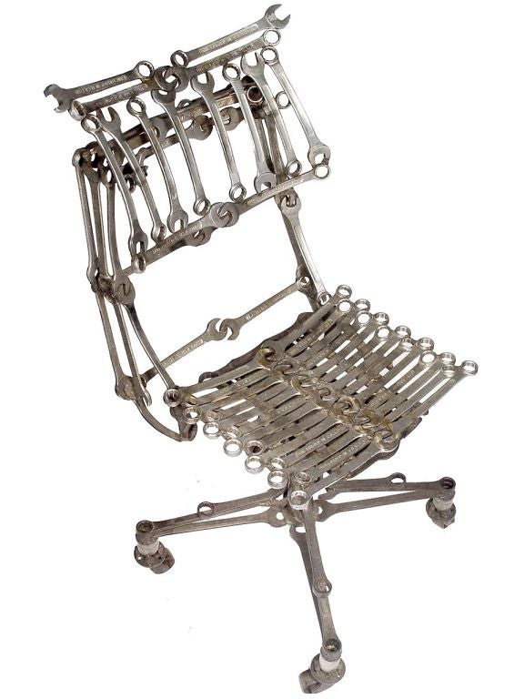 American Sculptural, Skeletal Industrial Wrench Chair