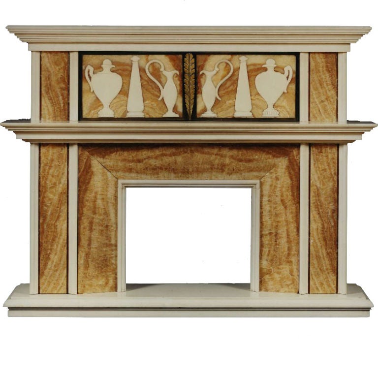 Extraordinary Art Deco Period Chimneypiece In The Antique Taste For Sale