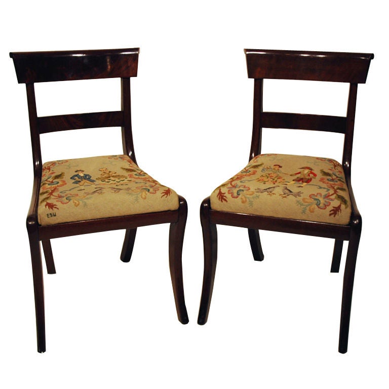 Pair of American Empire sidechairs For Sale