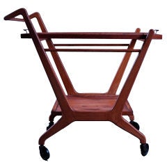 Modernist French Oak Tea Cart