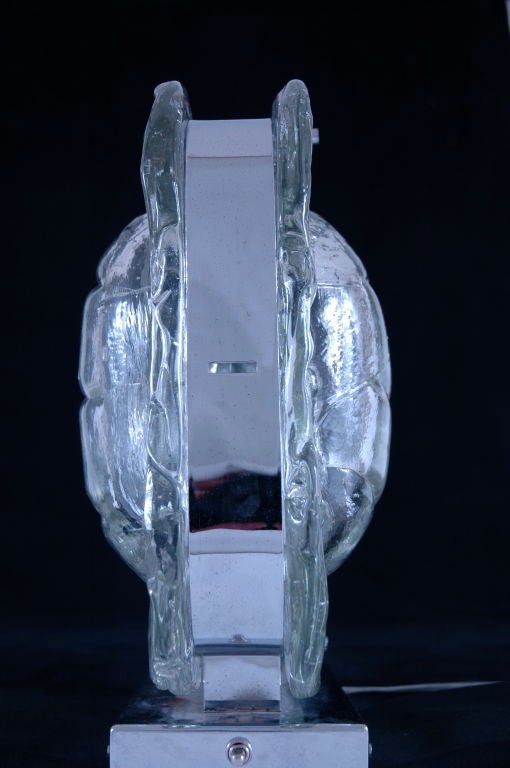 Italian Unique Sculpted Glass Table Lamp