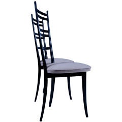 Retro Four Italian 3 Legged Side Chairs