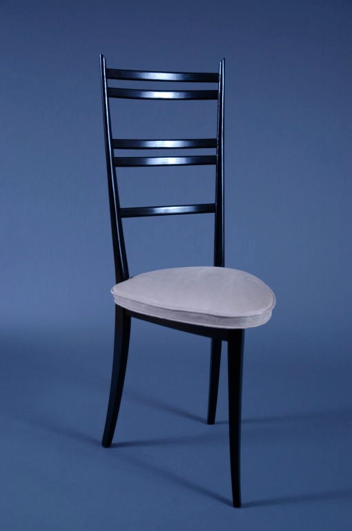 Four Italian 3 Legged Side Chairs In Good Condition For Sale In Los Angeles, CA