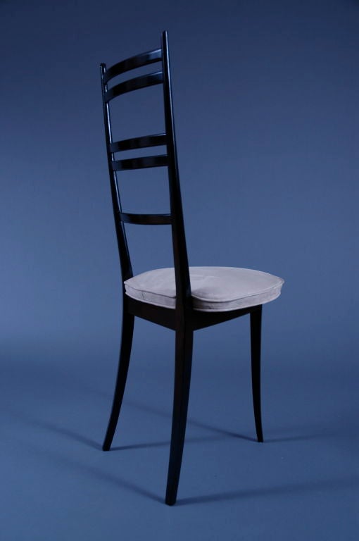 Four Italian 3 Legged Side Chairs For Sale 3
