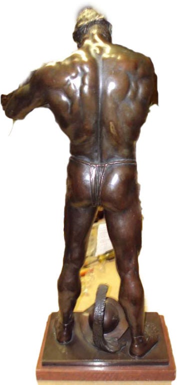 20th Century ART DECO GERMAN LARGE PATINATED BRONZE STATUE 