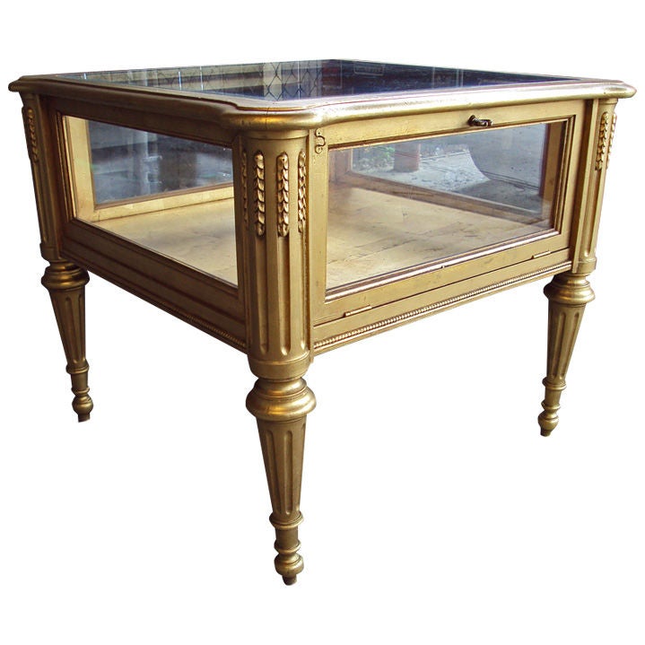 EXQUISITE  LOUIS XVI STYLE DISPLAY SHOWCASE TABLE VITRINE