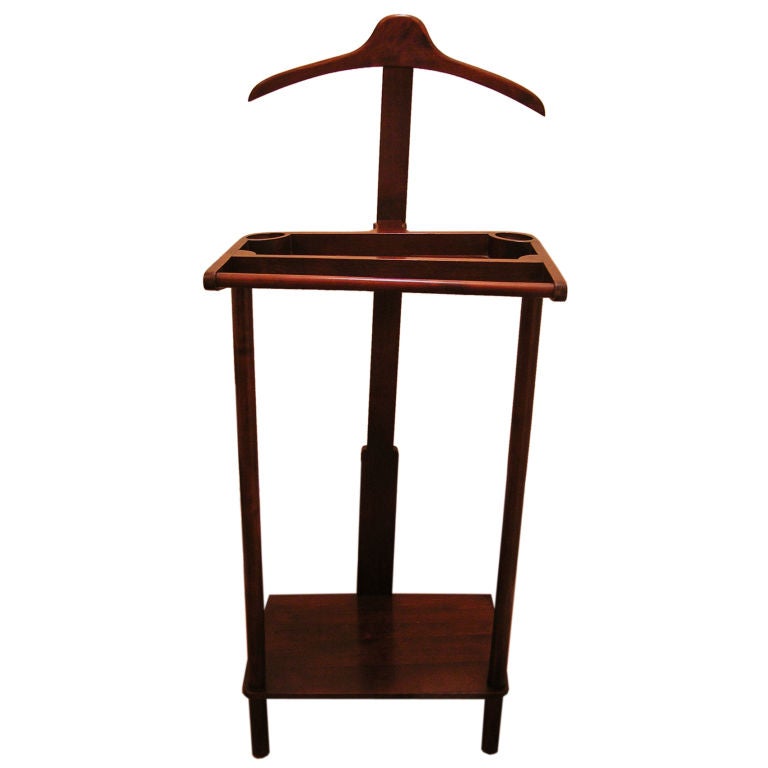 VINTAGE MAHOGANY GENTELMAN'S WARDROBE BUTLER VALET CLOTHING RACK at 1stDibs