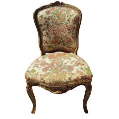 19th CENTURY LOUIS XVI STYLE GREEN CREAM-PAINTED DESK SIDE CHAIR