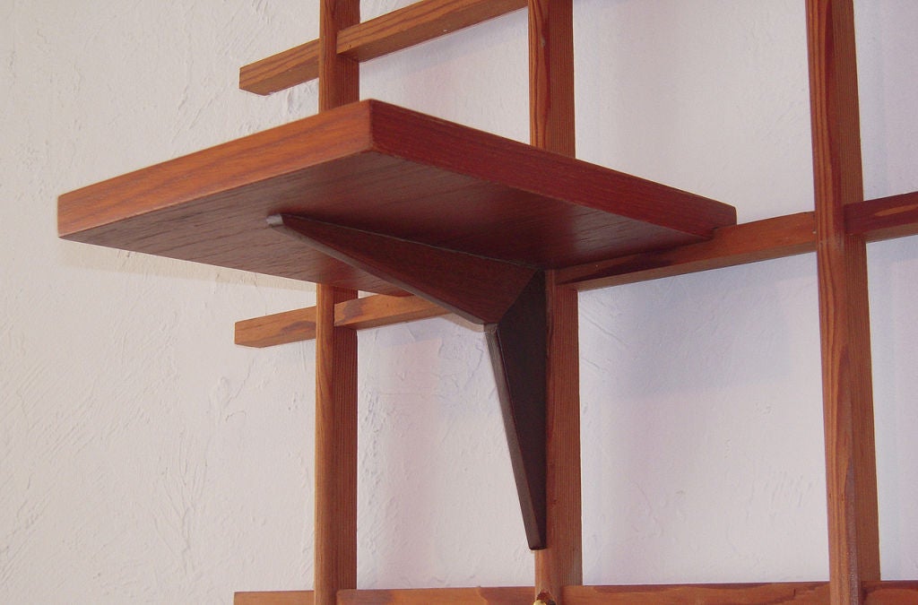 Teak Danish Modern Wall Mounted Display Shelf