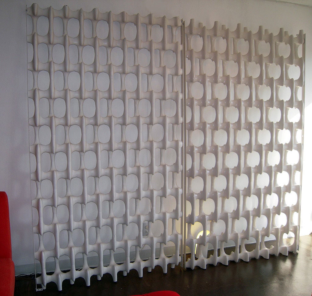 Steel Molded fiberglass Screen Room Divider by Don Harvey