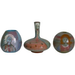 Used Set of Three Pillin Vases/Vessels