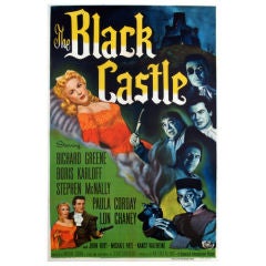 Vintage 1950s DRIVE-IN MOVIE THEATER POSTER "The Black Castle"