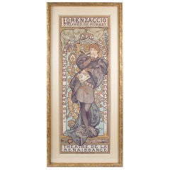 French Art Nouveau Lithograph “Lorenzaccio” by Alphonse Mucha