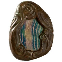 Tiffany Studios New York Glass and Bronze Paperweight