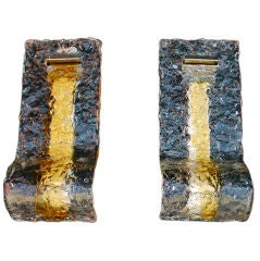 pair of 1960 Murano sconces by Mazzega