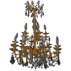 19 th Century French bronze and Cristal chandelier