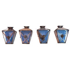 set of four French 1920 outdoor sconces