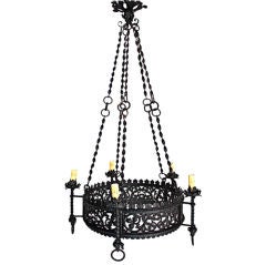 FRENCH 1930 wrought iron chandelier