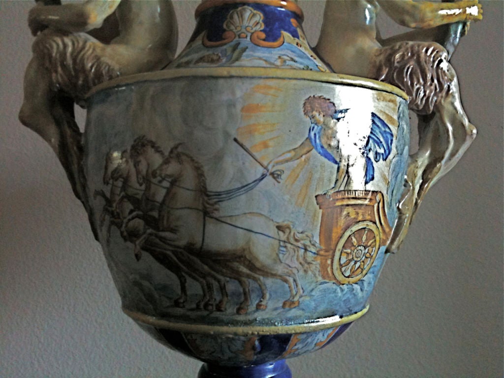 Ceramic Antique  very large 19 th century italian vase
