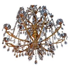 A very large 1940 brass chandelier