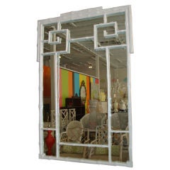 Faux Bamboo Mirror with Greek Key