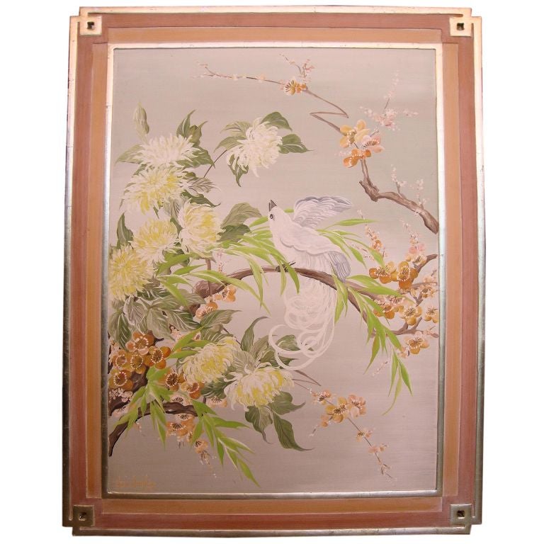Bird Painting on Panel by Lucien Leinfelder