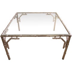 Chrome Faux Bamboo Coffee Table