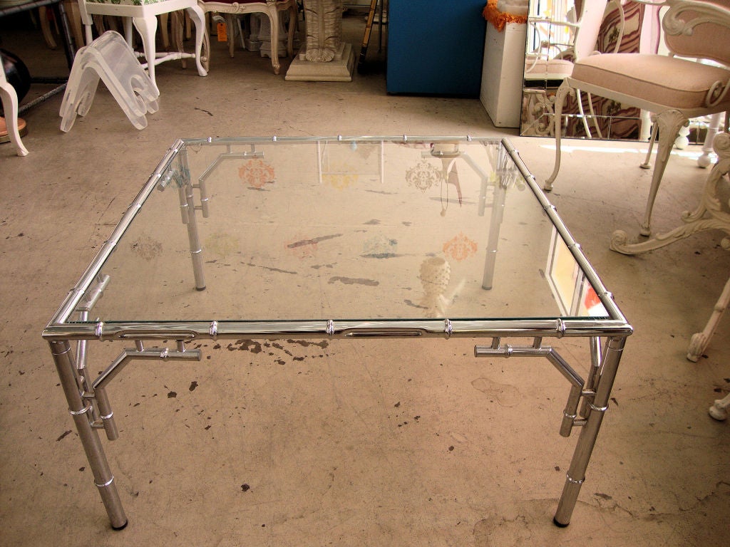 Chrome Faux Bamboo Coffee Table 2