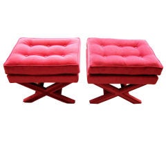 Pair of Pink X Benches
