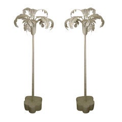 Pair of Hollywood Regency Palm Tree Floor Lamps