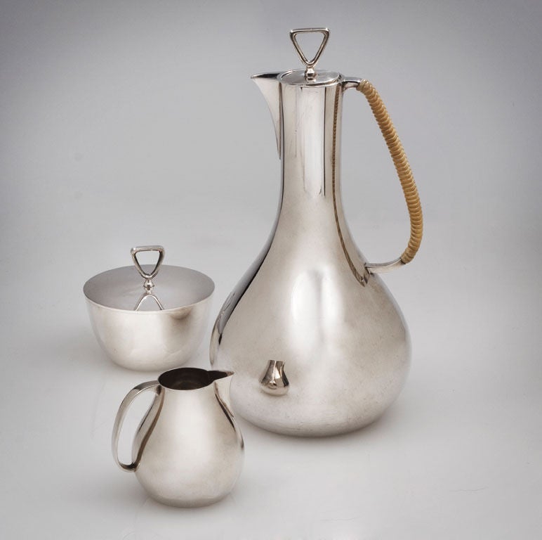 3 piece Georg Jensen sterling tea set