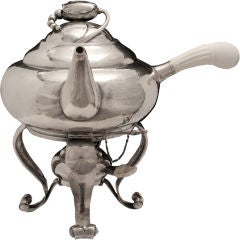 Georg Jensen Sterling Blossom Tea Kettle On Stand