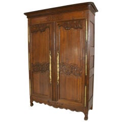 Antique French Country Armoire Cabinet Wardrobe Grapes