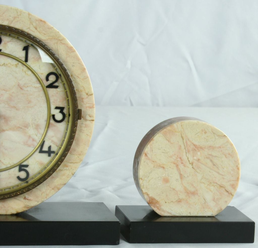 Antique Deco Marble Mantle Mantel Clock Shepherd Dog 1