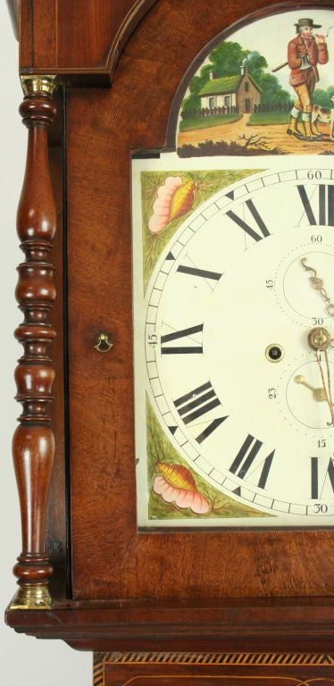 Antique Victorian Grandfather Clock Woodcutter Mahogany 1