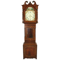 Antique Victorian Grandfather Clock Woodcutter Mahogany