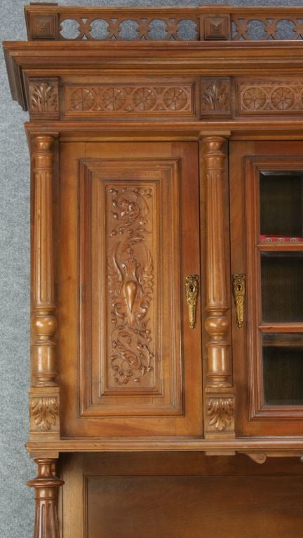 20th Century Antique French Renaissance Carved Walnut Buffet For Sale