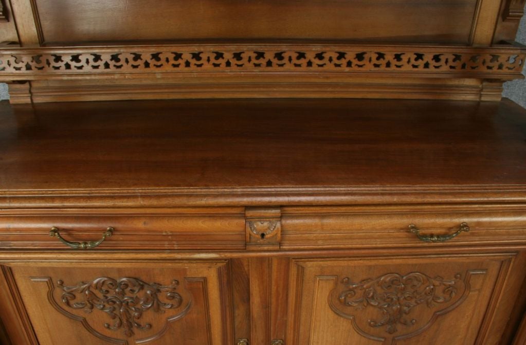 Antique French Renaissance Carved Walnut Buffet For Sale 6