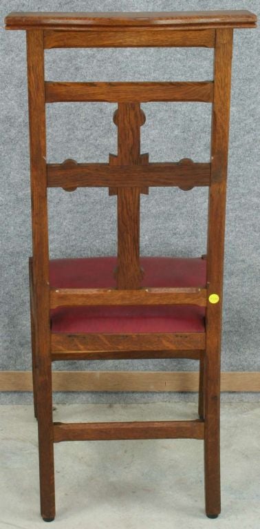 Leather Vintage French Gothic Prie Dieu Prayer Chair Kneeler For Sale