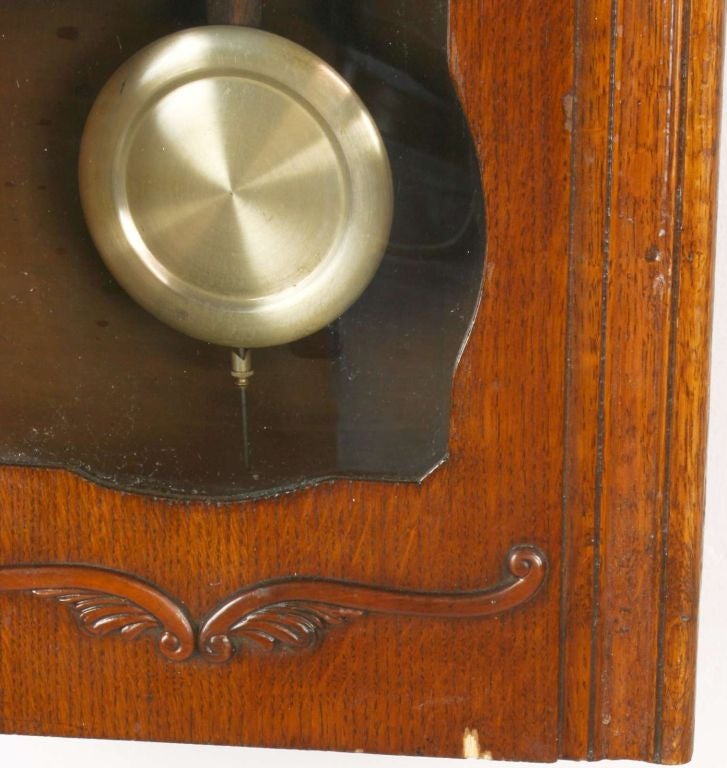 Mid-20th Century Vintage English Art Deco Wall Clock Regulator Enfield For Sale