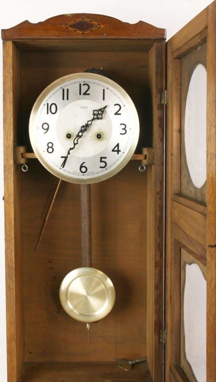 Vintage English Art Deco Wall Clock Regulator Enfield For Sale 1