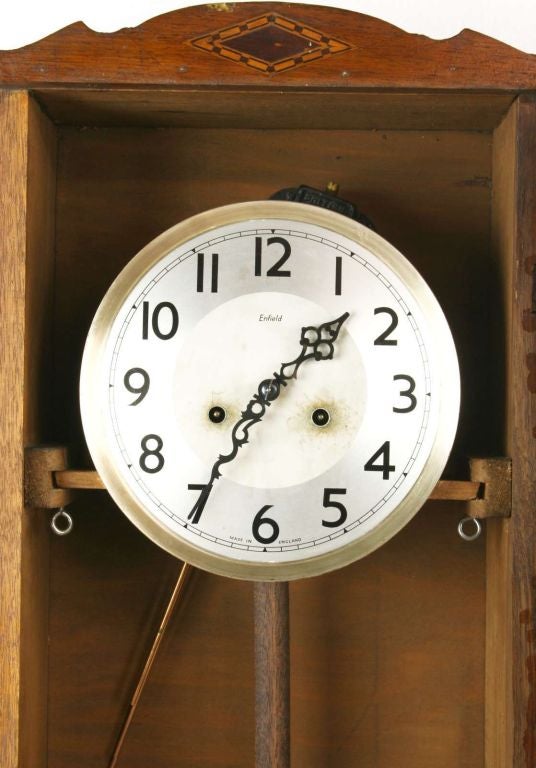 Vintage English Art Deco Wall Clock Regulator Enfield For Sale 2