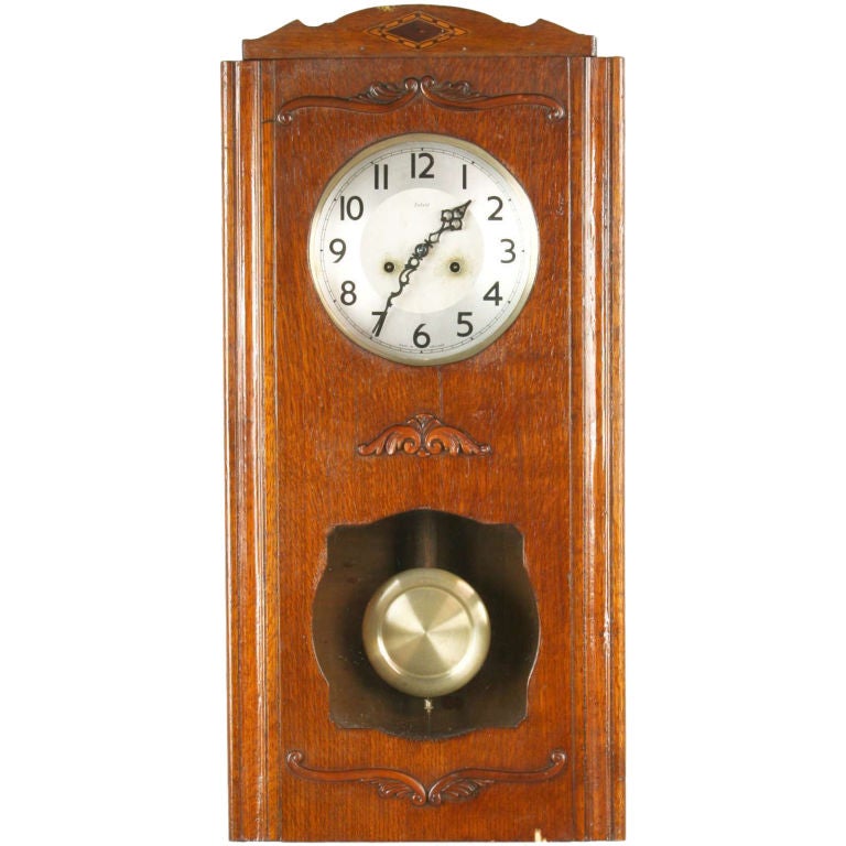 Vintage English Art Deco Wall Clock Regulator Enfield For Sale