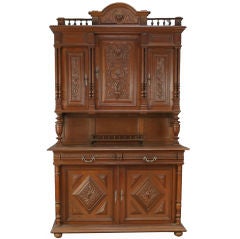 Used French Renaissance Henry II Carved Oak Buffet
