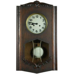 Vintage German Art Deco Regulator Wall Clock