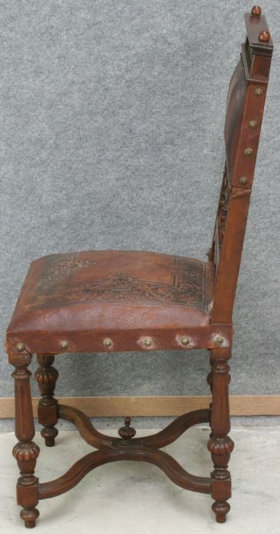 20th Century Set 6 Antique French Carved Henry II Renaissance Chairs