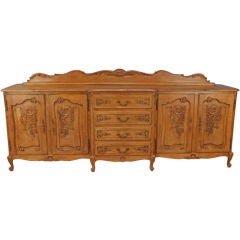 Vintage French Country Louis XV Sideboard Server Buffet