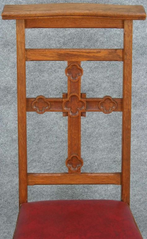 Vintage French Gothic Prie Dieu Prayer Chair Kneeler 2