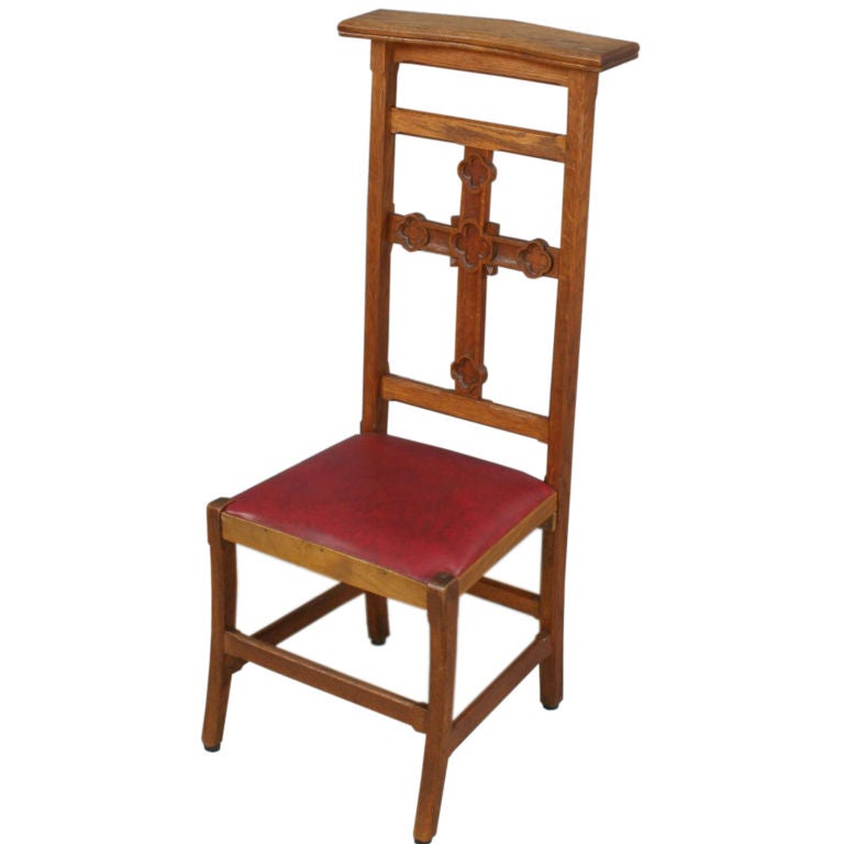 Vintage French Gothic Prie Dieu Prayer Chair Kneeler