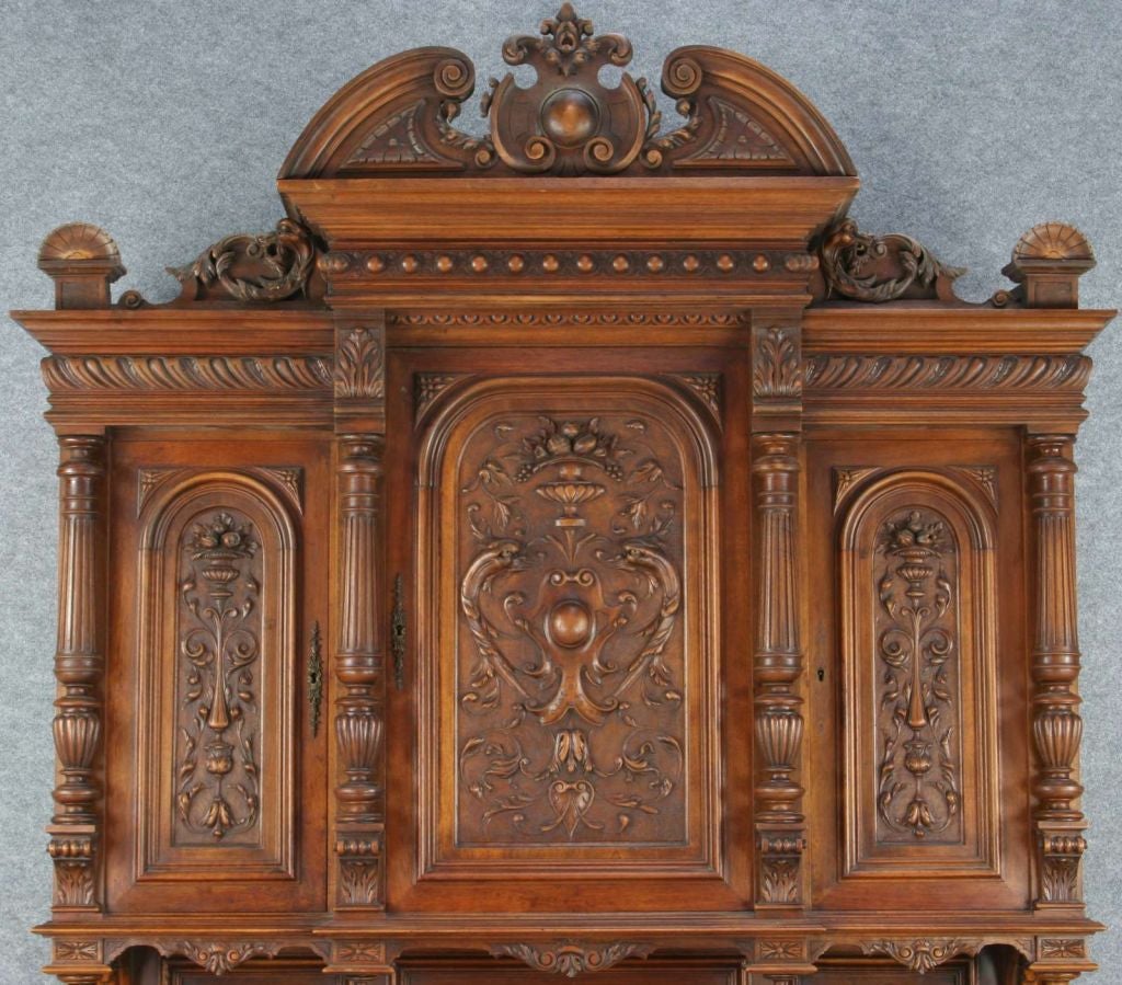 Antique French Carved Walnut Renaissance Buffet Server